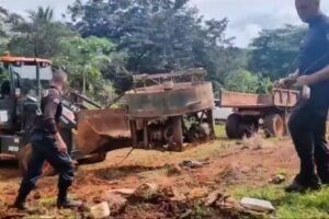 Fuerza Pública descubre máquina procesadora de material minero a más de 100 kilómetros de Crucitas